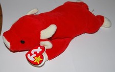 1995 TY BEANIE BABY "SNORT THE BULL" PLUSH TOY-4002 TAG ERRORS-PVC- NUMERIC DOB