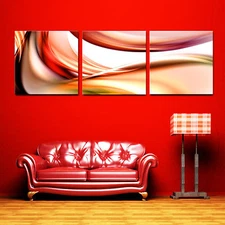 ABSTRACT digital print ready to hang 3 piece framed canvas/surpassed stretched