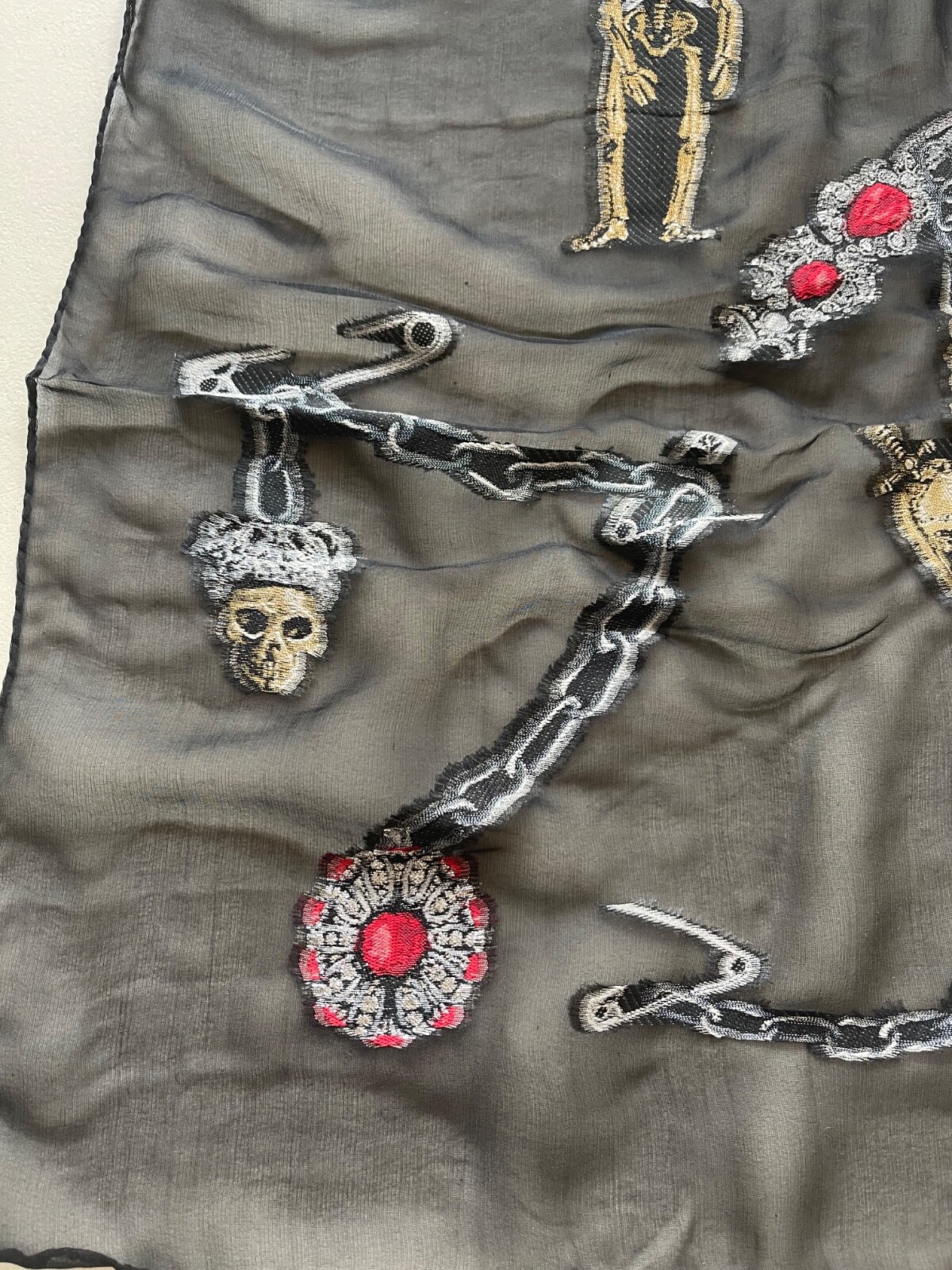 Alexander McQueen filcoupe ruby rock silk mix scarf 70 x 195 BNWT RRP £420 image 5