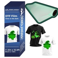 11.8in x 32.8ft PET DTF Transfer Glow in the Dark Luminous Film Roll Cold Peel