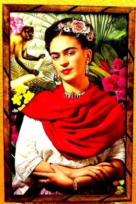 Mexico Print//Painting Art Wood framed /"Sagrado Corazon de Jesus/" 17/"x13/" large