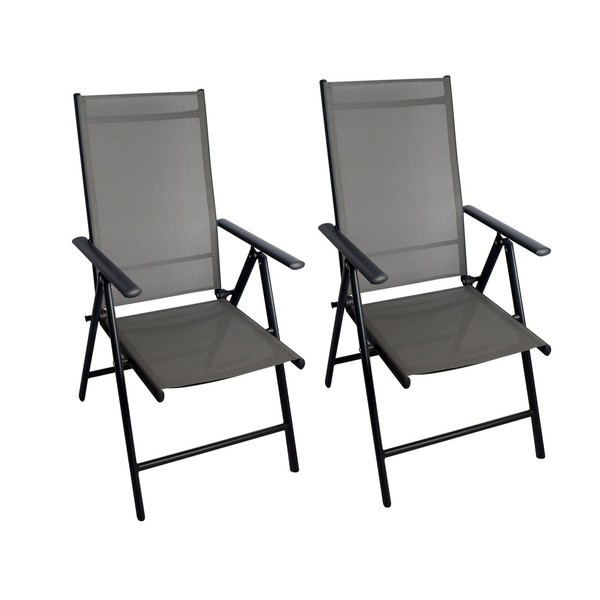 Chillroi® Klappsessel Klappstuhl Gartenstuhl Aluminium 2Er Set Hochlehner-image