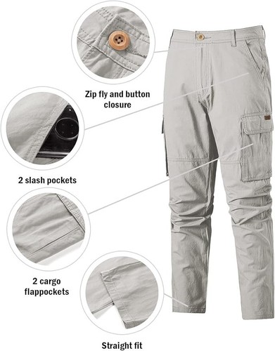 AlvaQ Cargo Work Trousers Mens Cotton Casual Work Pants XL-XXL - Picture 7 of 26
