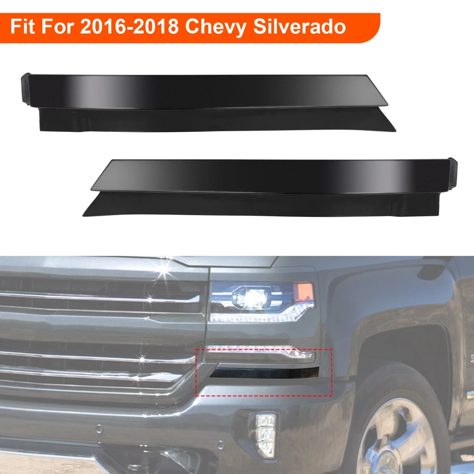 2pcs Front Bumper Trim Filler Left Right For 2016-2018 Chevrolet Silverado 1500 Foto 2 de 4