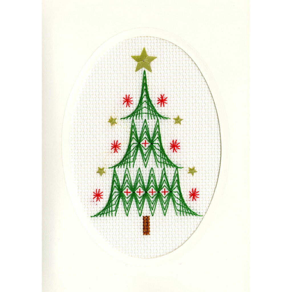 Bothy Threads Greating card counted cross stitch Kit ""Christmas Tree"", 9x13cm, X