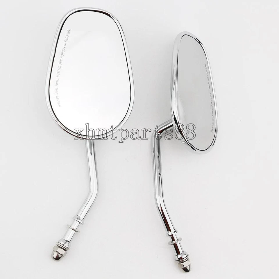 Chrome Motorcycle Rearview Mirrors For Harley Davidson Super Glide Road King Foto 3 de 4