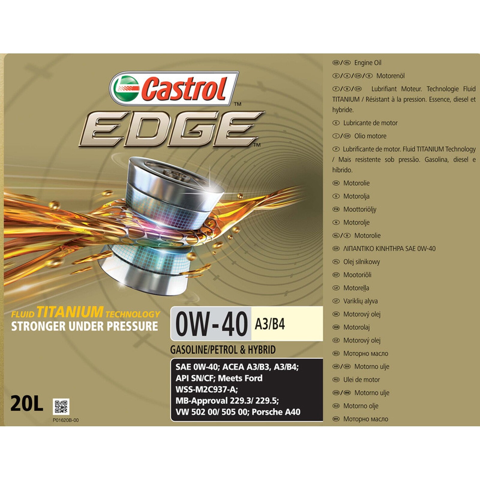 Castrol Edge Titanium 0w 40 0w40 Fst A3 B4 Synthetic Car Engine Oil Litre Ebay