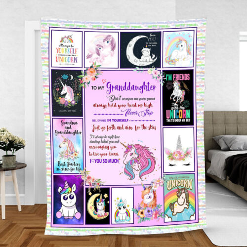 Personalized Unicorn Blanket To My Granddaughter I Love You So Much Sofa BLANKET