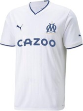 NEW Puma OM Marseille MENS MEDIUM OM STAD. HOME WHITE JERSEY Sz M BNwT 766085