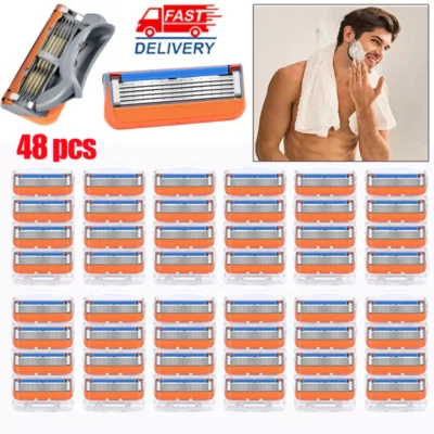 48PCS Shaving Blades Refills Razor Compatible For Gillette Fusion 5 Proglide New