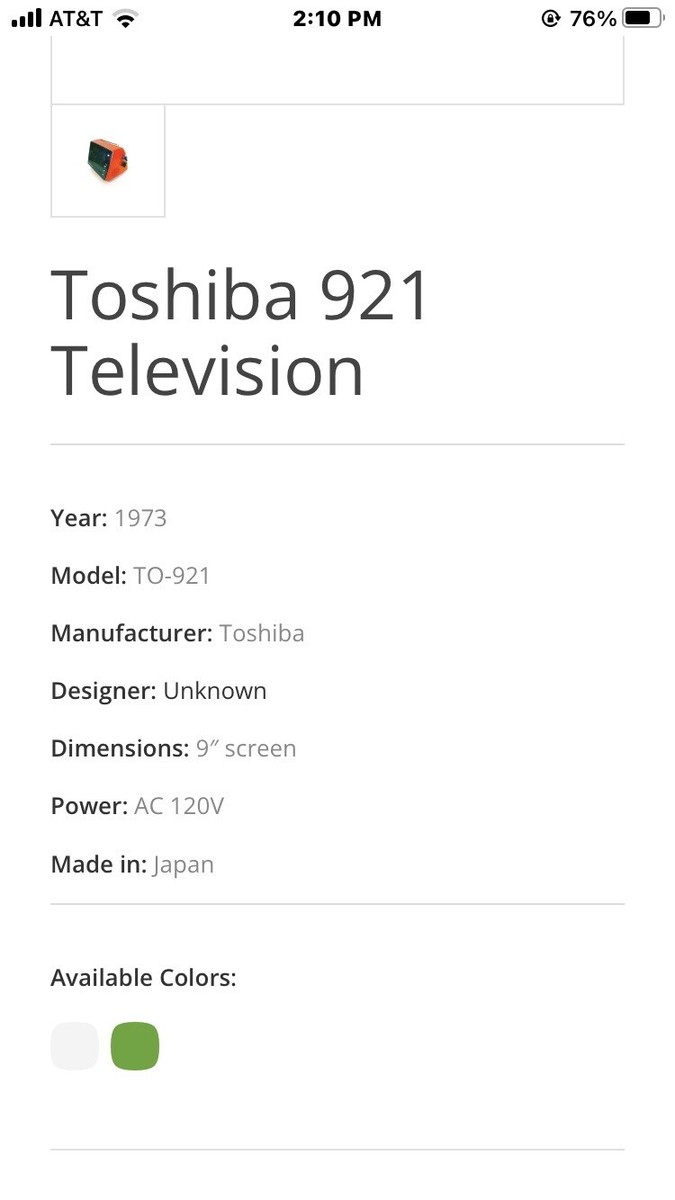 Toshiba 921 9 Inch Television TV 1973 White Still Works | eBay Toshiba 921 9 Inch Television TV 1973 White Still Works | eBay