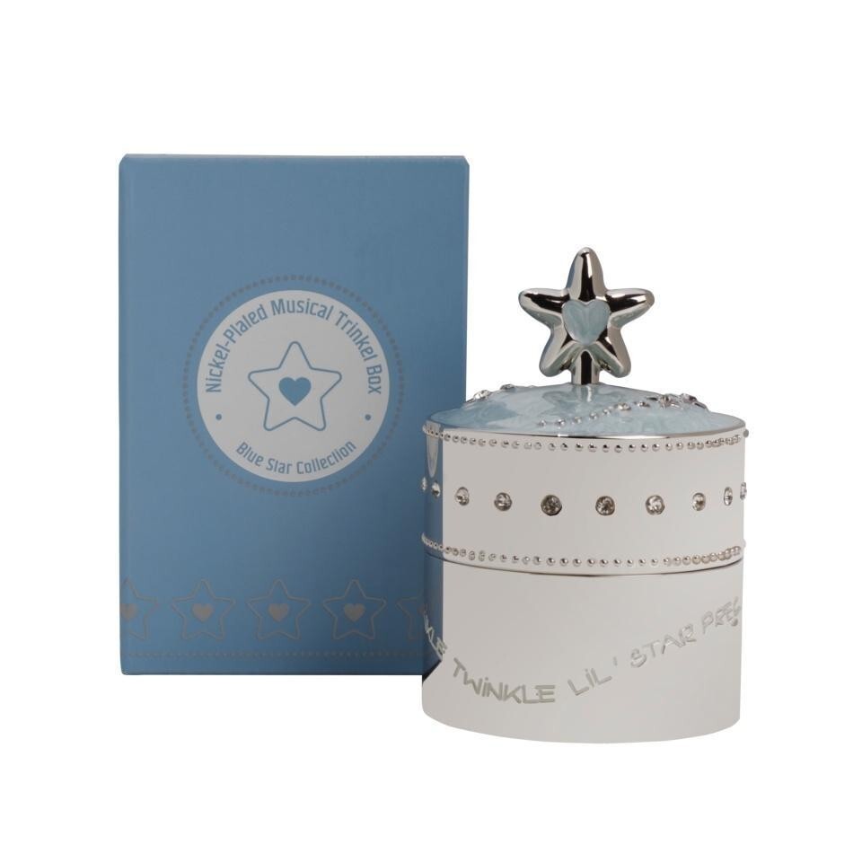 Wallace Silversmiths 'Baby Blue Star' Musical Trinket Box, New in
