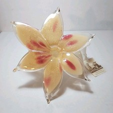 Genuine Murano Lily Blown Glass Flower Paperw...