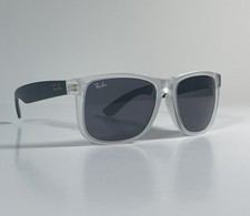 RAY-BAN RB 4165 6512/87 JUSTIN MATTE CLEAR /BLACK SUNGLASSES 54mm