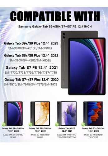BRAECN Silikon Hülle Case für Samsung Galaxy Tab S7 S7+ FE+ Tablet S Navy Grün - Bild 11 von 11