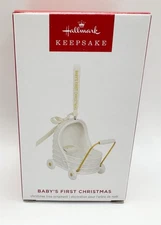 Hallmark Keepsake Baby’s First Christmas Porcelain Buggy Stroller Ornament 2024