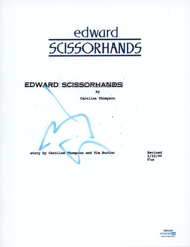 Johnny Depp Signed Autographed Edward Scissorhands Script ACOA RACC