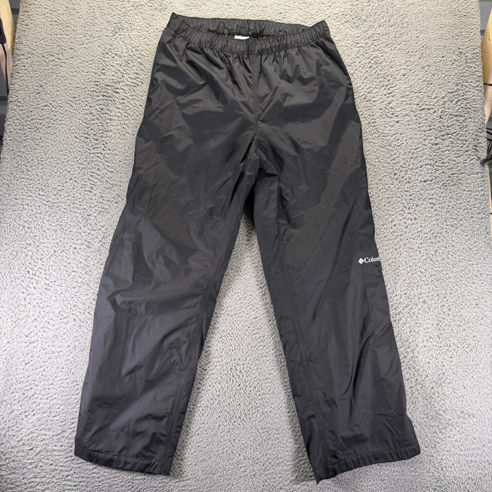 Columbia Pant Mens L Black Nylon Windbreaker Straight Travel Hiking Gorpcore