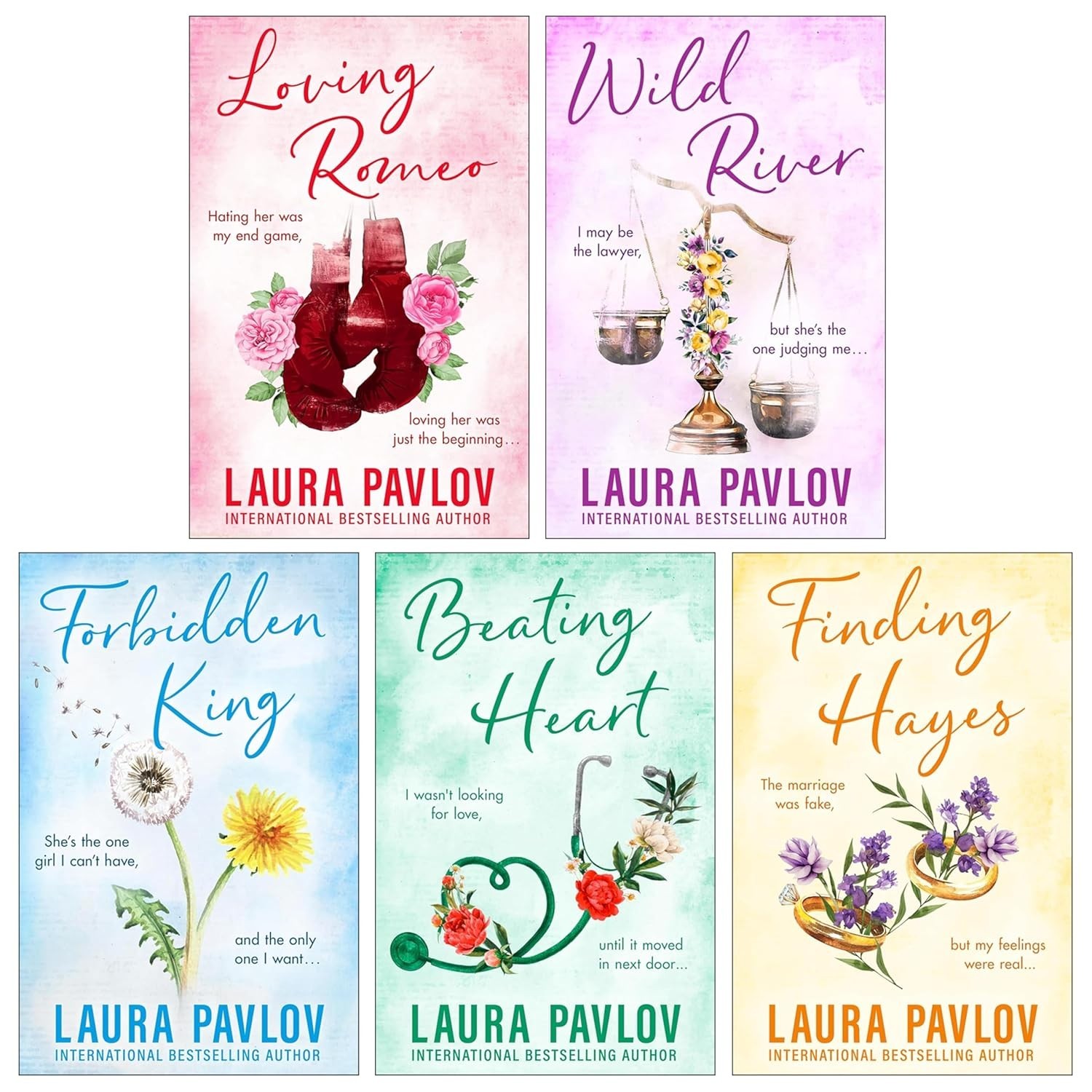 Magnolia Falls Series 5 Books Collection Set by Laura Pavlov Forbidden King,Hear
