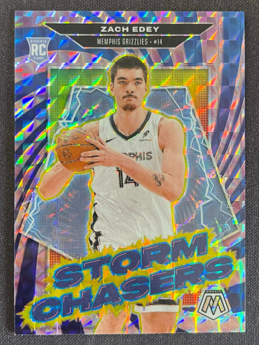 Zach Edey 2024-25 Panini Mosaic Reactive Storm Chasers RC Memphis Grizzlies #12