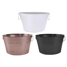 Cubo de hielo bañera de bebidas redondo ligero organizador metal almacenamiento de bebidas vino