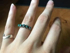 Vintage Native Turquoise Sterling Silver Ring Band Old Pawn 5 Stone Eye Sz 5