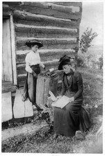 Mrs Norah Gridley Miss May Coleman Lincoln Cabin Illinois 1891 typewriter thumbnail
