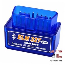 OBD2 Scanner Bluetooth 5.1 Adapter for iPhone  Android, OBDII Car blue