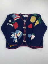 Vintage Eagle’s Eye Sweater Medium Pig Apple School Pineapple Cottagecore