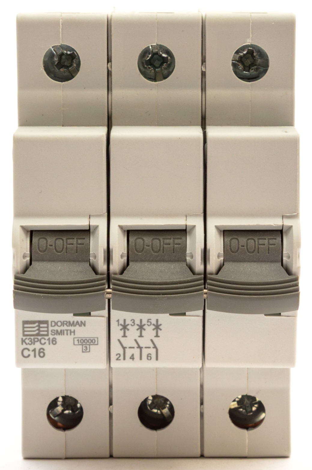 DORMAN 16 AMP 16A C16 CURVE C 10kA TRIPLE POLE MCB CIRCUIT BREAKER K3PC16