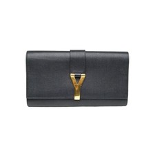 SAINT LAURENT Black Clutch Bag Calfskin Clutch Bag