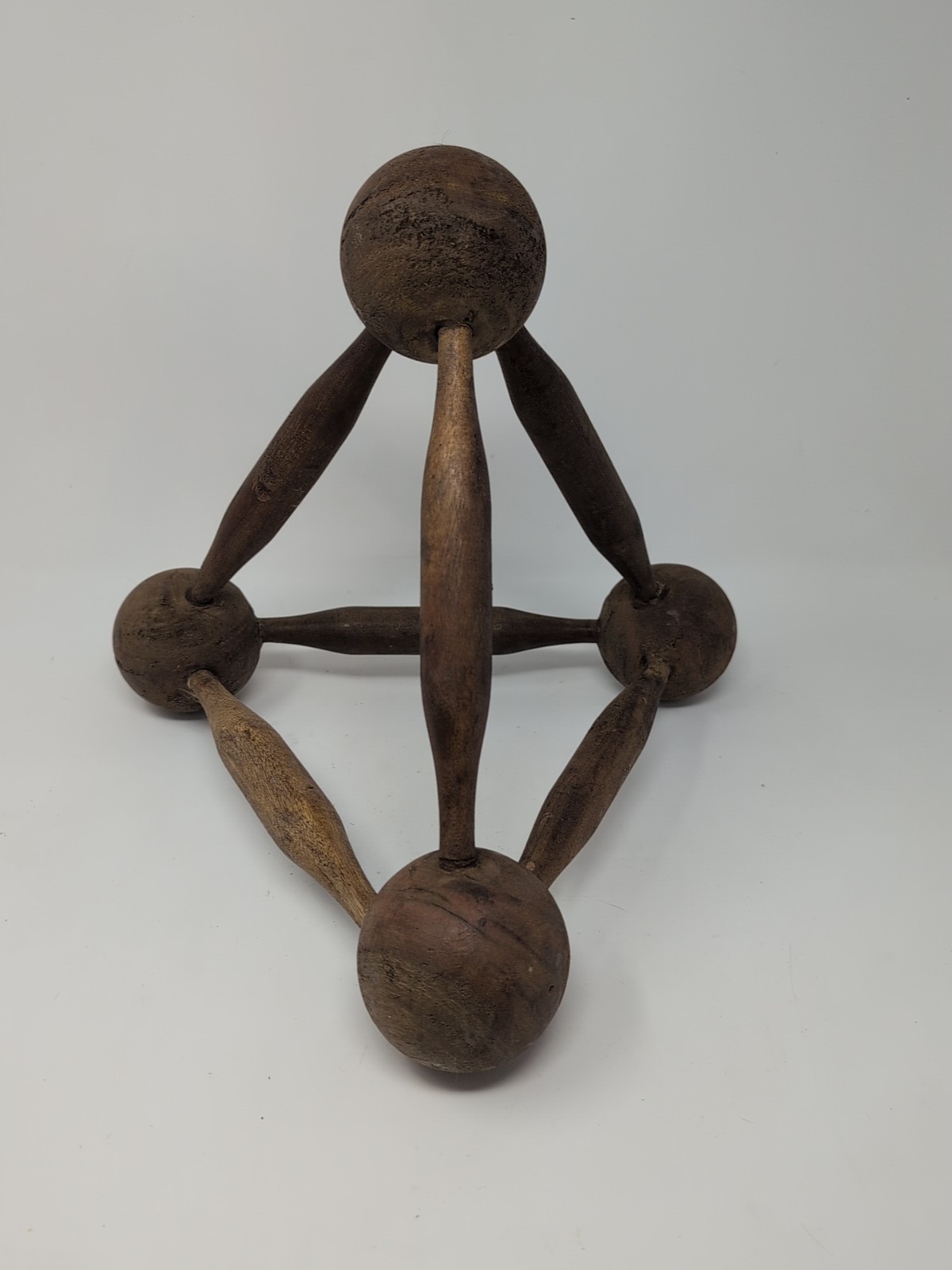 Large Anthropology Wood Pyramid Decorative Object Reclaim Wood 11x12 In