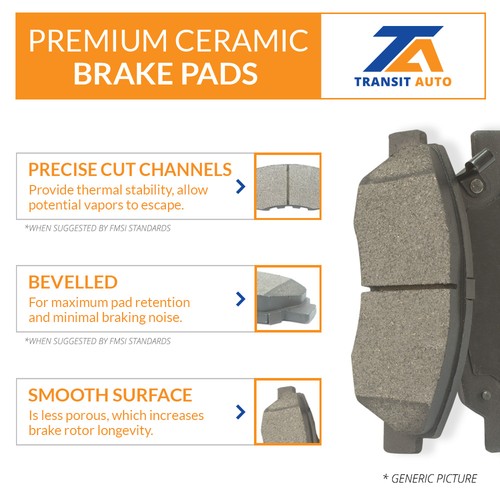 Rear Coated Disc Brake Rotors And Ceramic Pads Kit For 2016-2018 Audi Q3 Quattro - Picture 5 of 11