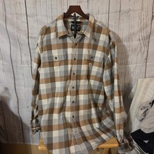 Carhartt Canvas Flannel Lined Shirt Mens Sz XL Tall Shacket Work Hunt Logo