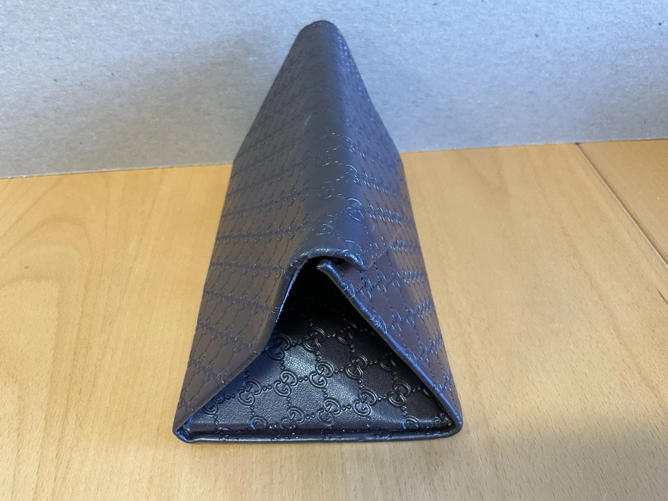 gucci очки тройной складной чехол 6,5 x 3,25 x 3,5 коричневый, подлинный, серый бархат интерьер - Изображение 4 из 4