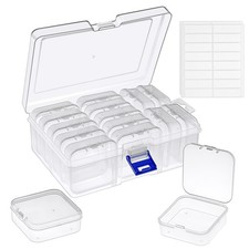 Bead Organizer and Storage, 15 Pcs Clear Storage Containers, Mini clear