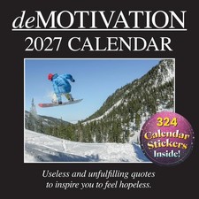2027 Square Wall Calendar- Demotivation 12 x 12 Inch Monthly View, 16-Month