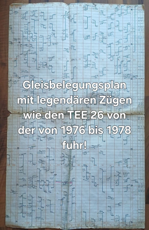 Deutsche Bundesbahn Gleisbelegungsplan mit TEE 26 um 1976/78, Größe A1 - Bild 2 von 2