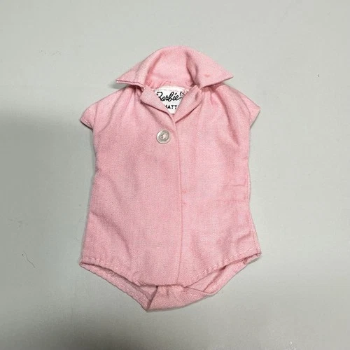 Vintage 1962 Mattel Barbie Pink Blouse Pak Shirt Romper- small settle stains