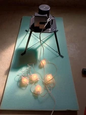 Gemmy Christmas Airblown Inflatable Blower Motor Fan Has 5 Lights And Metal Legs