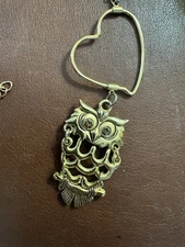Gold Tone Large Owl Pendant Necklace Very Cool!