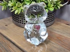 Fenton Bear Figurine October Birthstone Clear Glass Bear with Pink Heart
