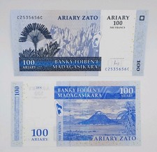 2004 Madagascar Banki Foiben I - 100 Malagasy Ariary 500 Francs Banknote P-86
