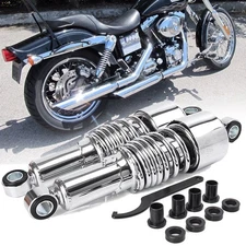 Chrome 10.5" Rear Shocks Absorbers Lowering For Harley Super  Low Police XL883LP