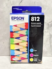 Epson Genuine 812 Cyan Magenta Yellow Ink Cartridges 02/2028 Sealed