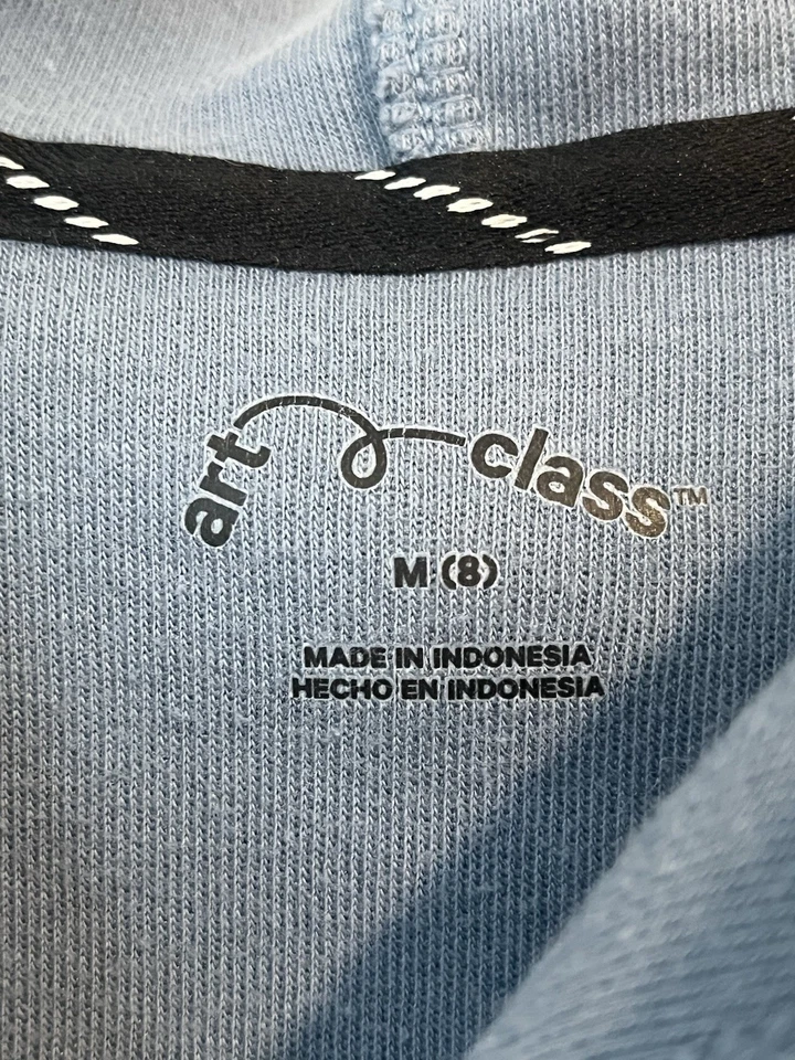 Sudadera con Capucha Art Class Niños Talla M (8) Azul Manga Corta Con Capucha Bolsillo Foto 4 de 4