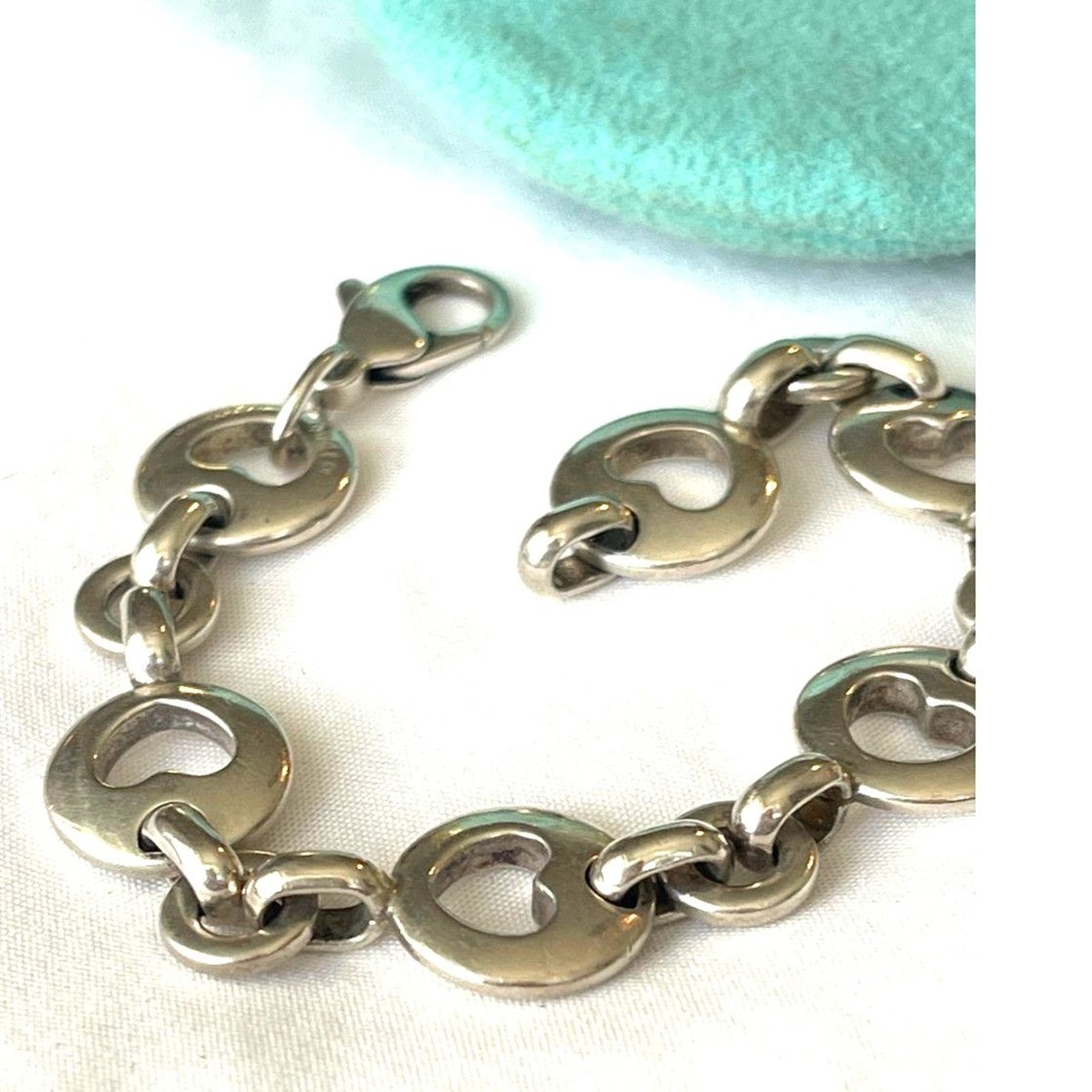 Authentic Tiffany & Co. Sterling Silver 1999 Open Heart Link Authentic Tiffany & Co. Sterling Silver 1999 Open Heart Link