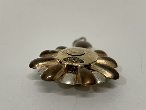 Vintage Louis Stern L.S. Co. ~ 10K GF & Sterling with Rhinestone Flower Pendant - Picture 7 of 8
