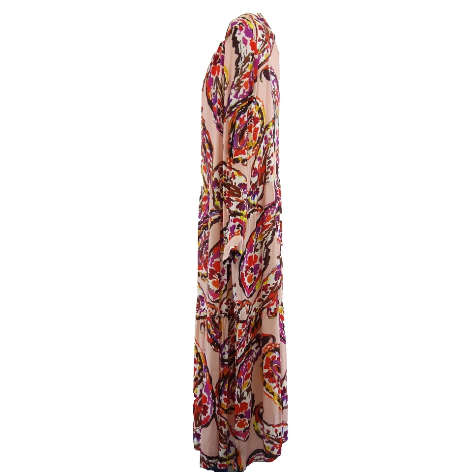 Kleid Milano Italy Bunt 34 36 38 40 42 44 Damen Maxi Tunika Taschen Np 119 Neu - Bild 3 von 4