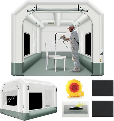 GORILLASPRO Inflatable Paint Booth 13x10x8Ft with 550W Blower &Air Filter System